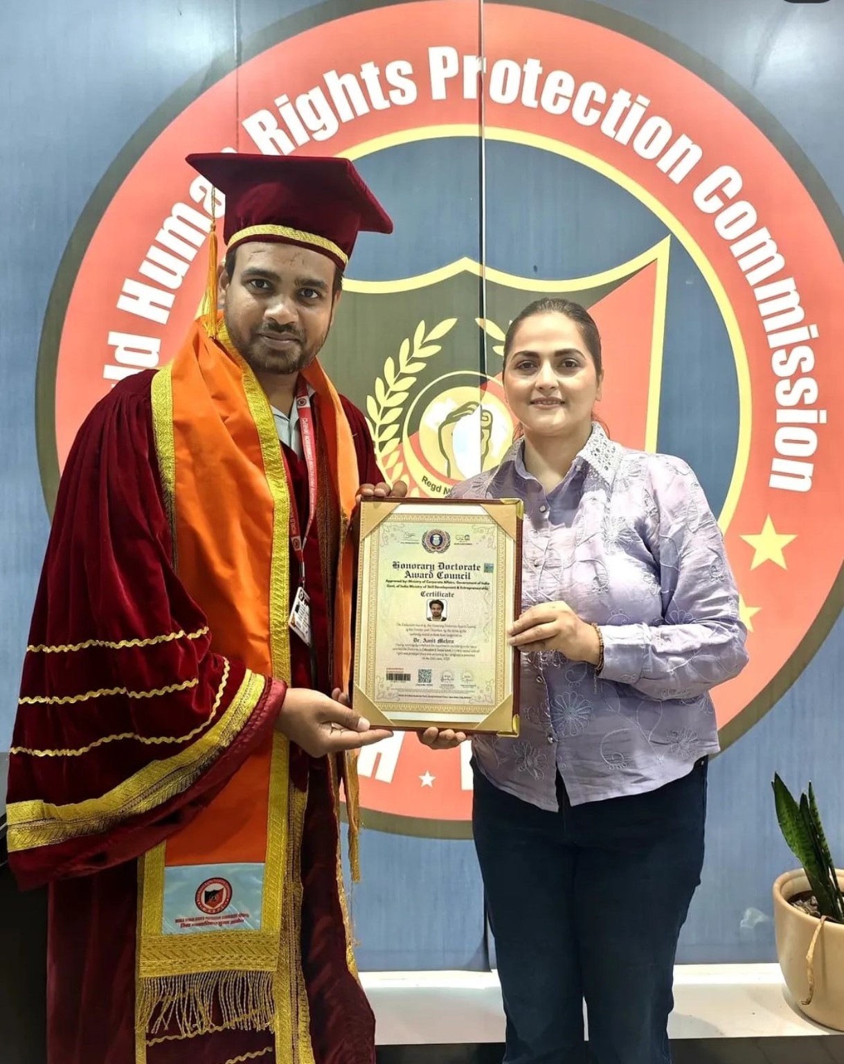 Dr. Amit Mehra with honorary doctorate recognition
