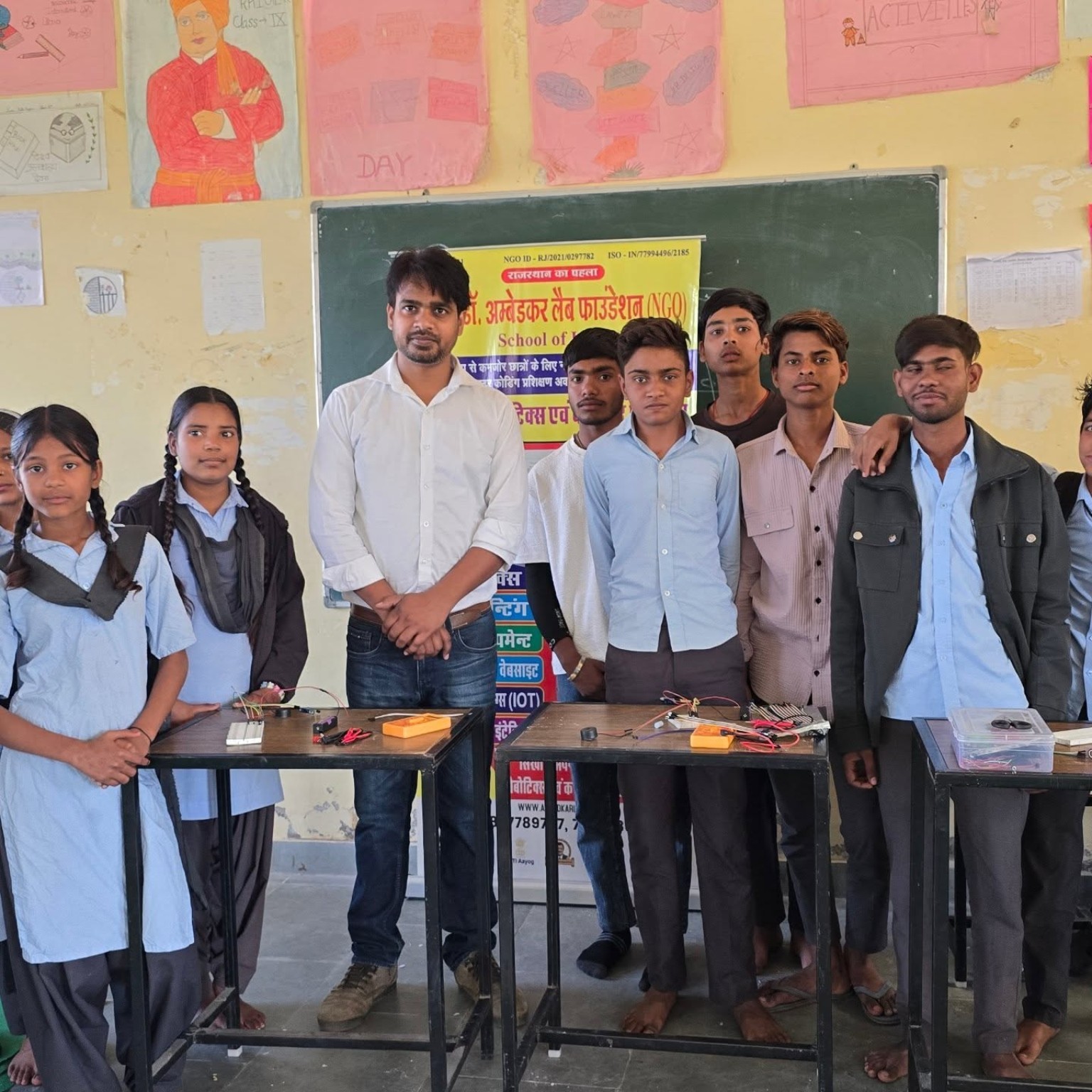 Foundation students and mentors together at school